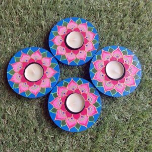 Lotus Mandala Tea Candle Holder Set