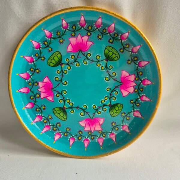 Lotus Bloom Hand-Painted Pooja Set