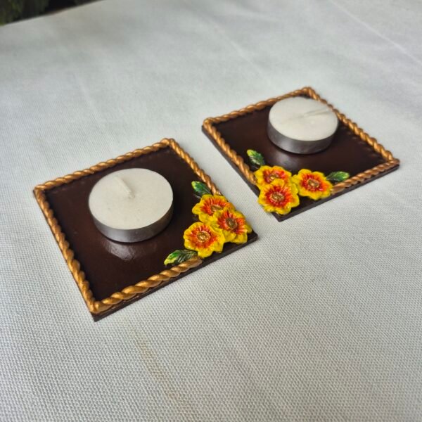 Sunflower Square Tea Candle Holder