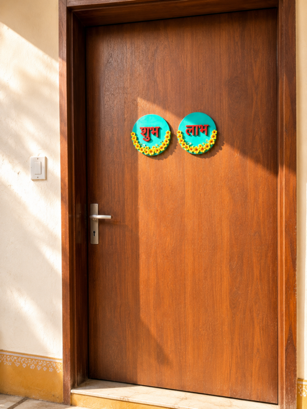 Floral Circular Shubh Labh Entrance Décor