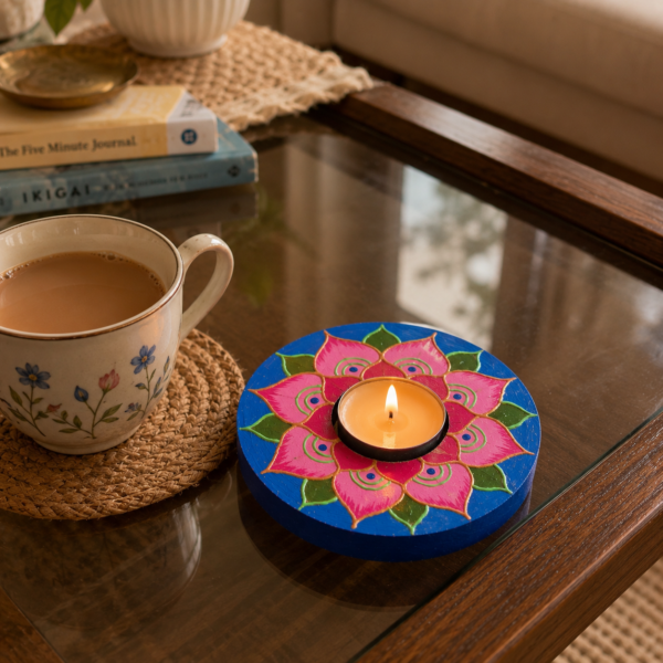 Lotus Mandala Tea Candle Holder Set