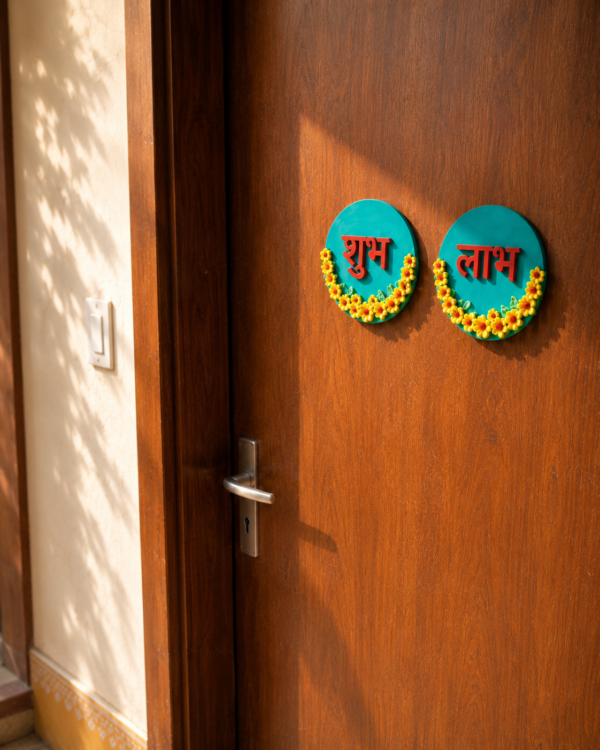 Floral Circular Shubh Labh Entrance Décor